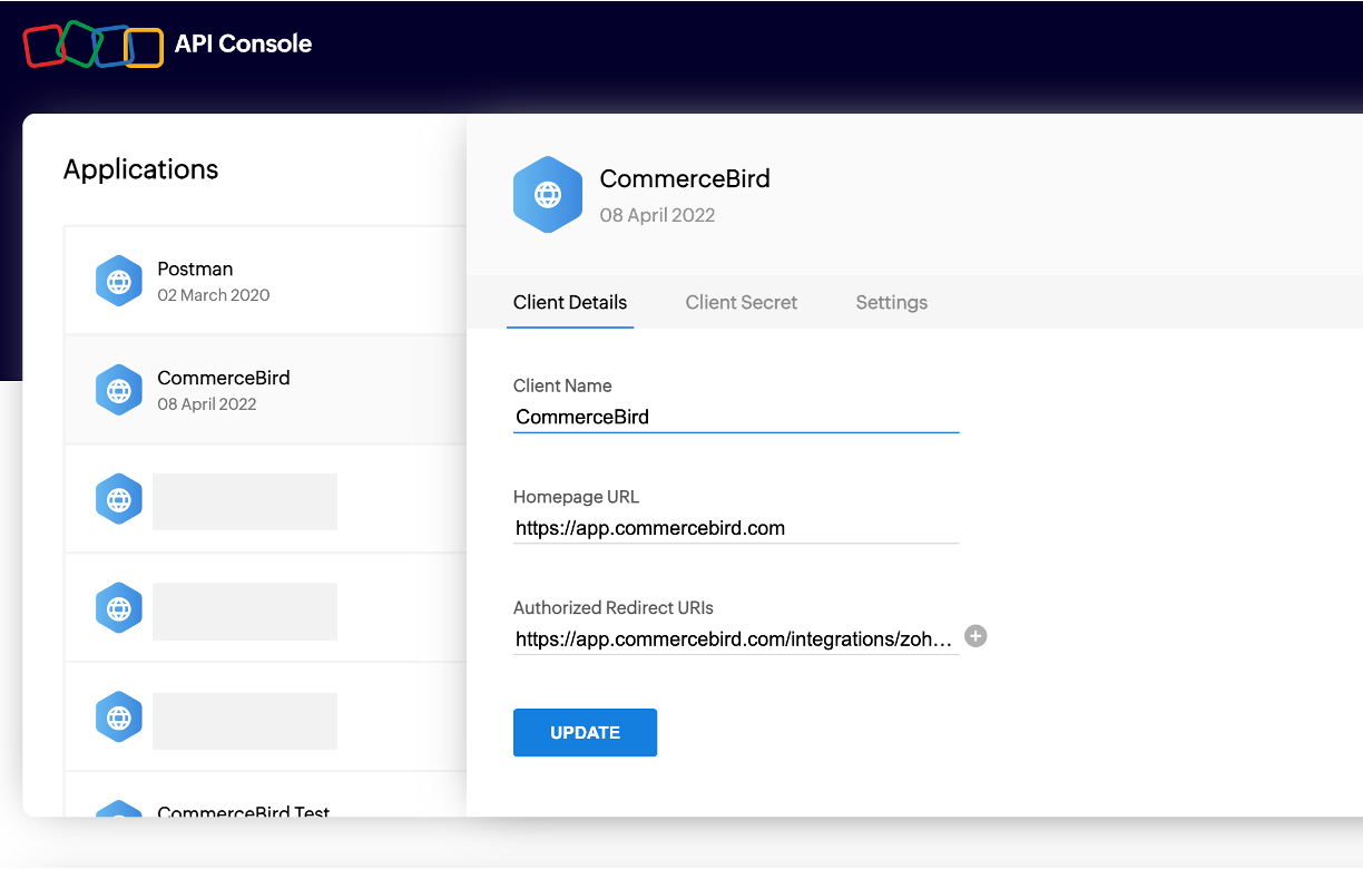 Connect to zoho crm